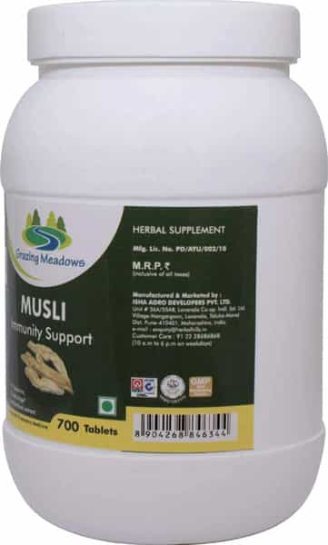 Grazing Meadows Safed Musli 700 Tablets/Musali Powder (Chlorophytum Borivilianum) (Pack Of 2)