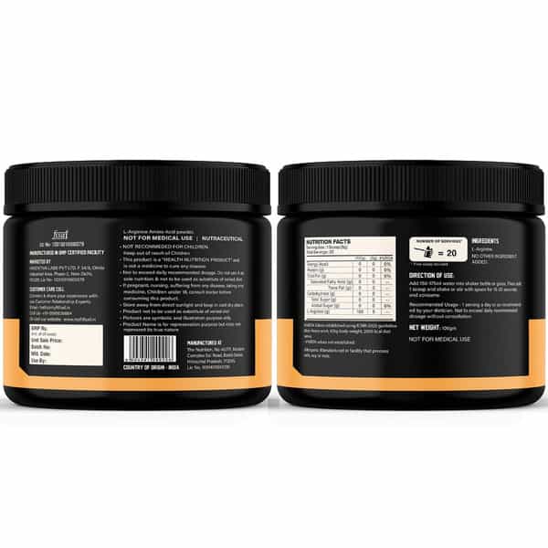 Myfitfuel L-Arginine 100 Gm (0.22 Lbs) Unflavoured| Amino Acid