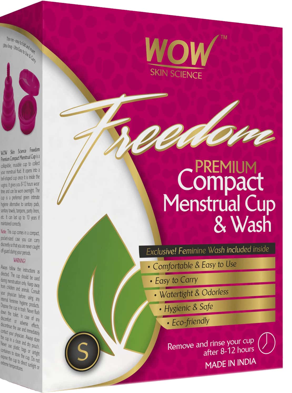 Wow Skin Science Freedom Reusable Menstrual Cup & Wash (Medium)