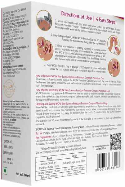 Wow Skin Science  Freedom Reusable Menstrual Cup & Wash  (Medium)