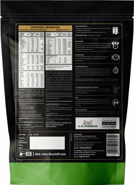 Musclexp Mass Gainer With 25 Vitamins And Minerals Protein Muscle Mass Gainer 1Kg Pouch (2.2 Lb)