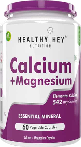 Healthyhey Vegan Calcium With Magnesium - Bone Health Complex - 60 Veg. Caps.
