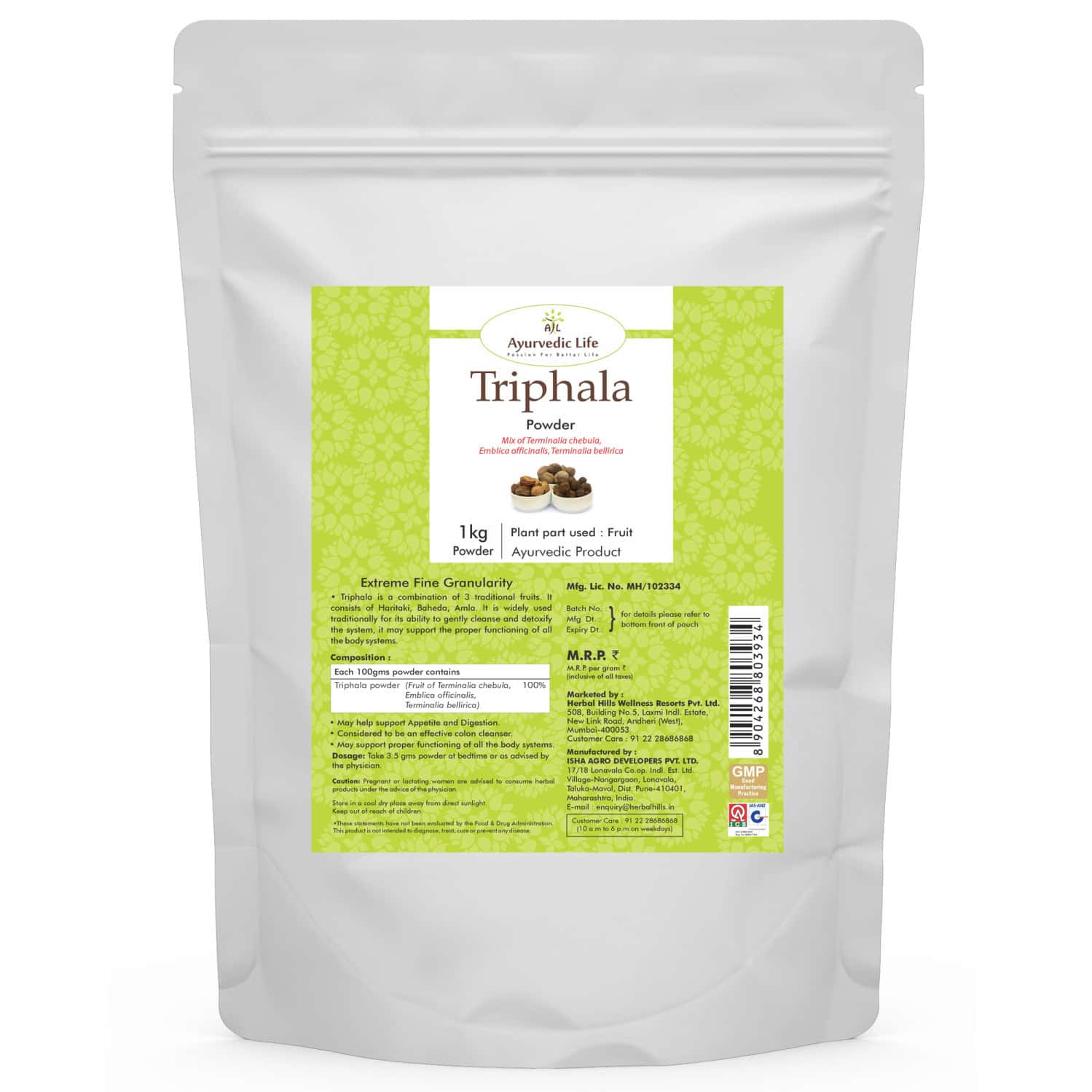 Ayurvedic Life Triphala Powder - 1 Kg Value Pack Of 2