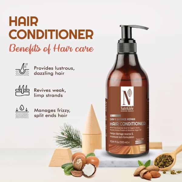 Nutriglow Advanced Organics Bio Hair Conditioner For Daily Use On Dry & Damage Repair Hair(300Ml)