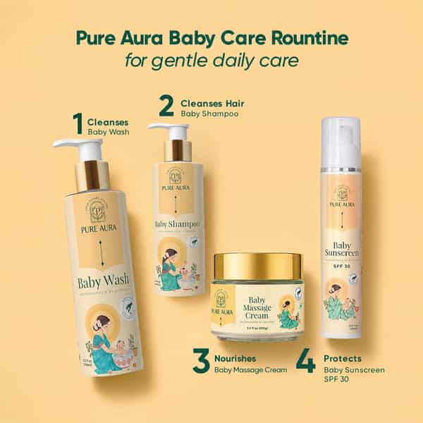 Pure Aura Baby Body Wash Ayurvedic Baby Wash With 12 Natural Herbs 200Ml