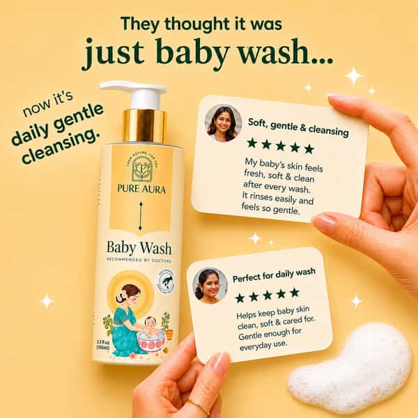 Pure Aura Baby Body Wash Ayurvedic Baby Wash With 12 Natural Herbs 200Ml