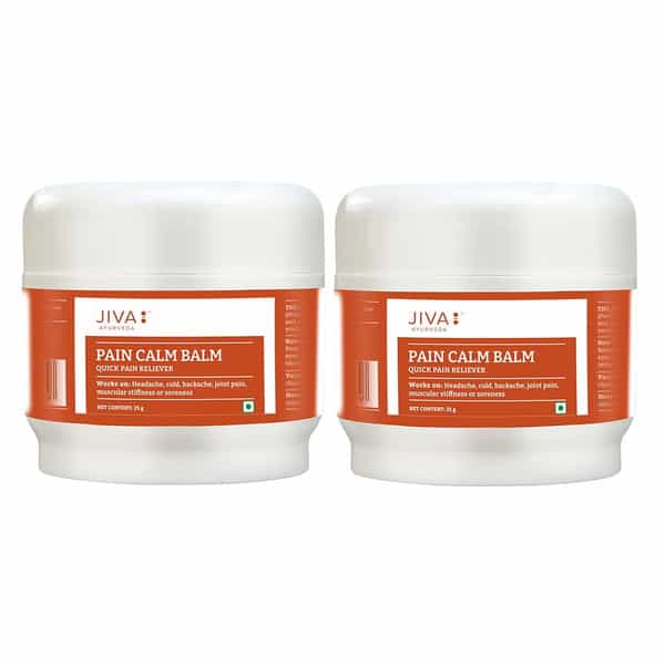 Jiva Pain Calm Balm| Pain Relief Balm For Cold | Headache | Backache | Joint Pain -25Gm(Pack 2)