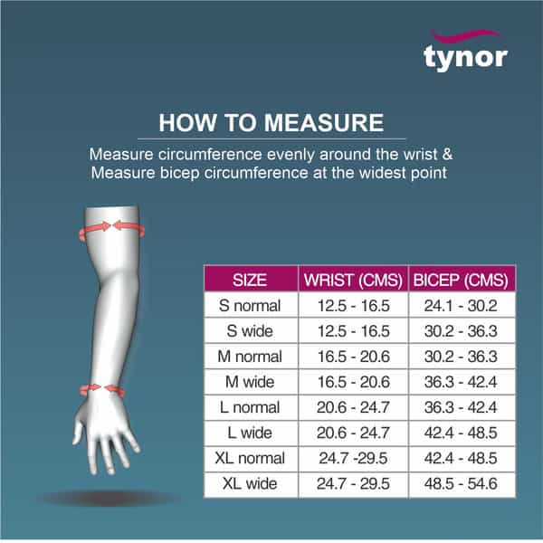 Tynor Compression Garment Arm Sleeve + Mitten (With Thumb) Beige Small Wide 1 Unit