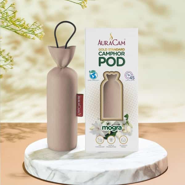 Auracam Gold Standard Camphor Pod Cone (Mogra) - Set Of 4