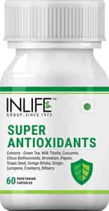 Inlife Super Antioxidant Supplement Lycopene Green Tea Milk Thistle Curcumin- 60 Veg Capsules