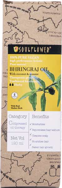 Soulflower Natural Bhringraj Oil Coconut And Sesame -120 Ml
