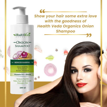 Health Veda Organics Onion Shampoo For Hair Growth & Hair Fall Control (200 Ml)