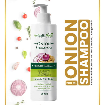 Health Veda Organics Onion Shampoo For Hair Growth & Hair Fall Control (200 Ml)
