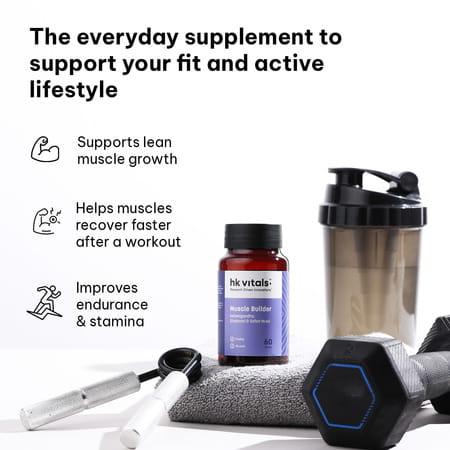 Hk Vitals Muscle Builder (60 Tablets) | Blend Of Ashwagandha | Shatavari And Safed Musli