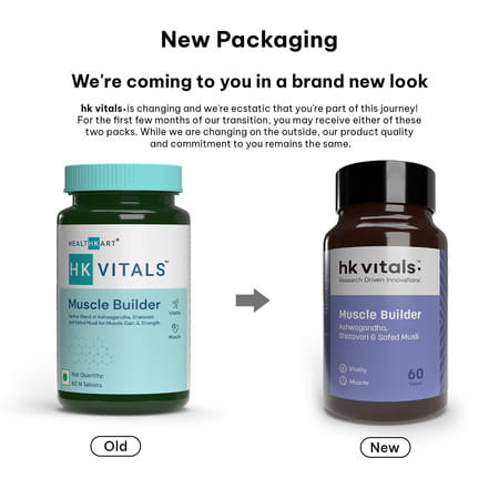 Hk Vitals Muscle Builder (60 Tablets) | Blend Of Ashwagandha | Shatavari And Safed Musli