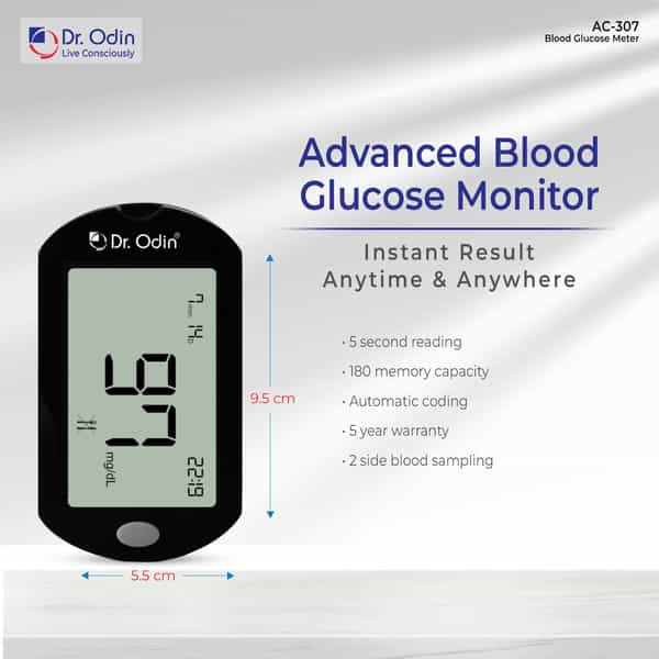 Dr. Odin Combo Of Obp104 Blood Pressure Monitor And Ac 307 Glucometer Kit Pack-25