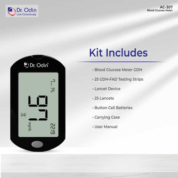 Dr. Odin Combo Of Obp104 Blood Pressure Monitor And Ac 307 Glucometer Kit Pack-25
