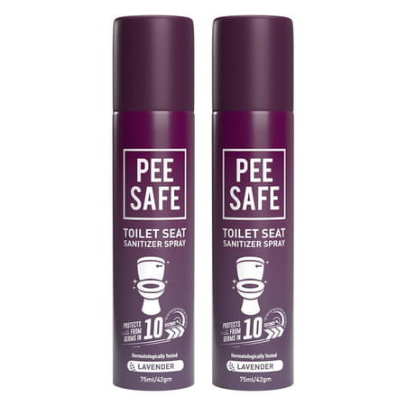 Pee Safe Toilet Seat Sanitizer (Lavender) - Spray - Pack Of 2 75ml