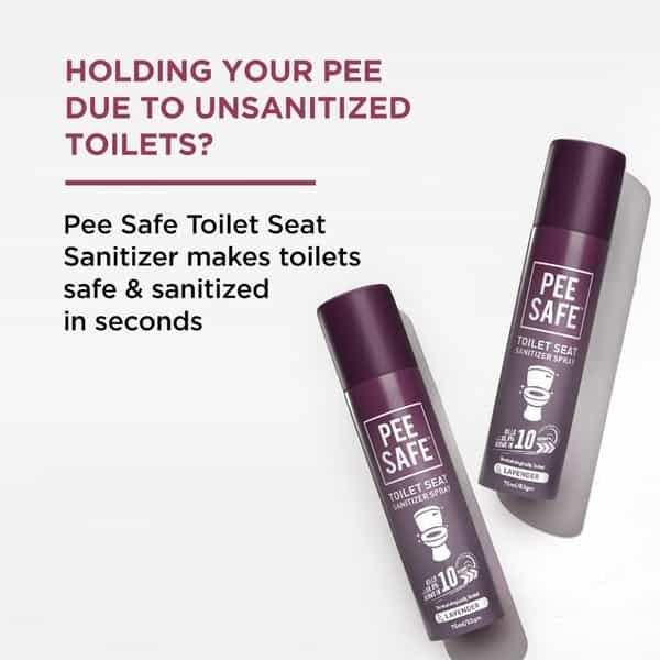 Pee Safe Toilet Seat Sanitizer (Lavender) - Spray - Pack Of 2 75Ml