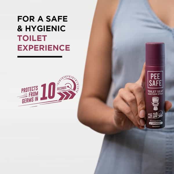Pee Safe Toilet Seat Sanitizer (Lavender) - Spray - Pack Of 2 75Ml
