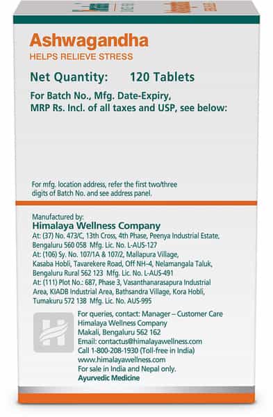 Himalaya Ashwagandha Immunity Booster Tablets Bottle Of 120