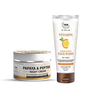 Tnw The Natural Wash Combo With Papaya & Peptide Night Cream & Vitamin C Exfoliating Face Wash