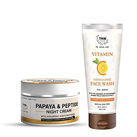 Tnw-The Natural Wash Combo With Papaya & Peptide Night Cream & Vitamin C Exfoliating Face Wash