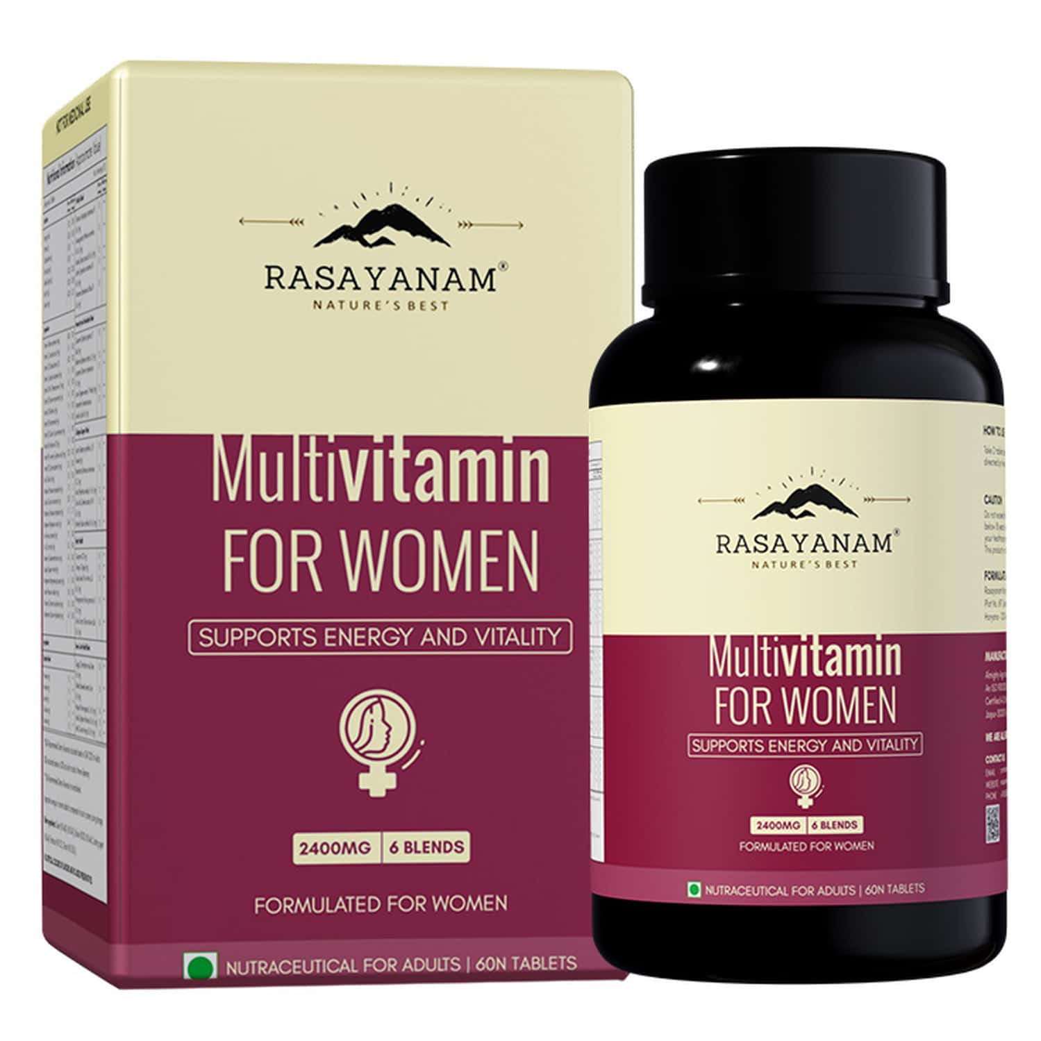 Rasayanam Multivitamin For Women | 55 Ingredients | Energy | Skin & Immunity 60 Tablets (pack Of 1)