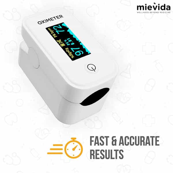 Mievida Finger Tip Pulse Oximeter (Fda & Ce Approved) With Oled Display (White)