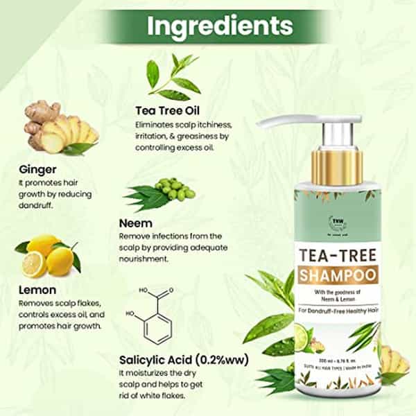 Tnw The Natural Wash Tea Tree Shampoo With Neem & Lemon | Dandruff-Free Shampoo For All Hair Types )
