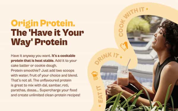 Origin Nutrition 100% Natural Vegan Plant Protein Powder Vanilla Flavour Gmo Jain 7 Servings 274G