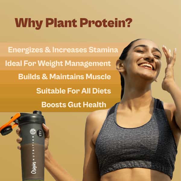 Origin Nutrition 100% Natural Vegan Plant Protein Powder Vanilla Flavour Gmo Jain 7 Servings 274G