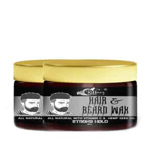 Hair & Beard Wax For Men | Strong Hold | Non Sticky | Prevents Hair Loss | Dandruff (100gm)