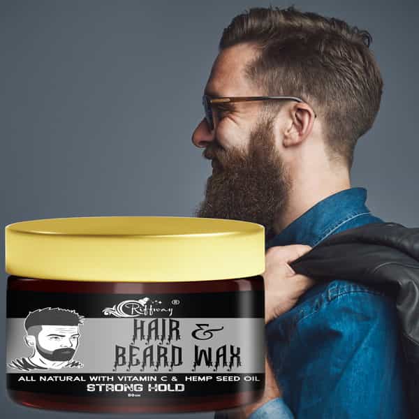 Hair & Beard Wax For Men | Strong Hold | Non Sticky | Prevents Hair Loss | Dandruff (100Gm)