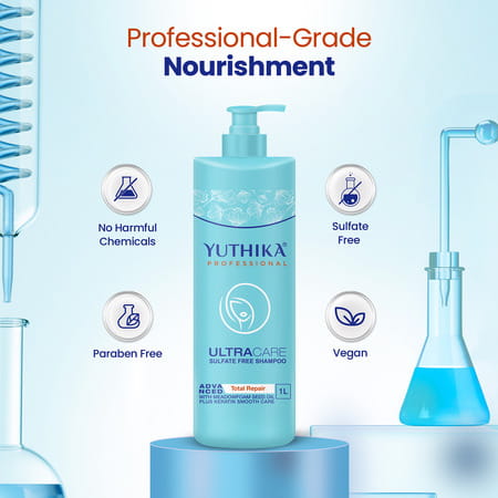 Yuthika Professional Ultracare Sulfate Free Shampoo 1000Ml | Hair Repair Keratin Shampoo