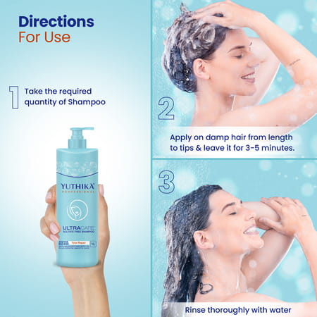 Yuthika Professional Ultracare Sulfate Free Shampoo 1000Ml | Hair Repair Keratin Shampoo