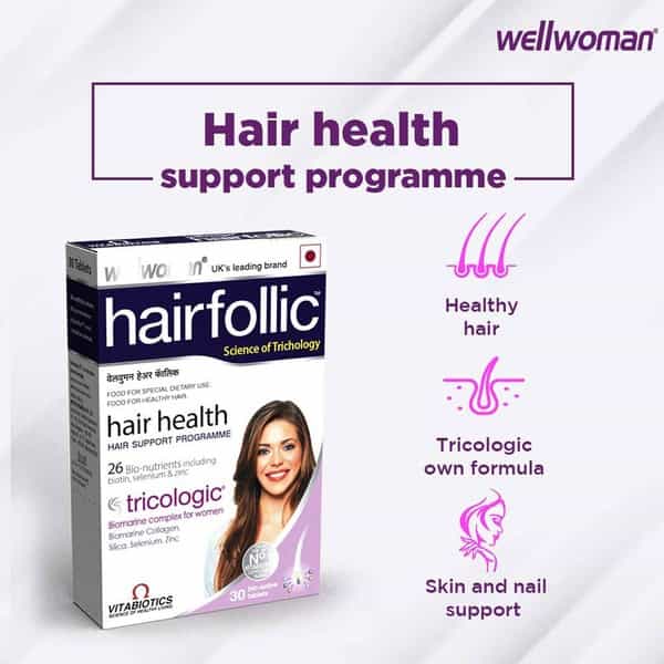 Wellwoman Hairfollic Hair Supplement Tablet With Wellman 30 Tablet Free