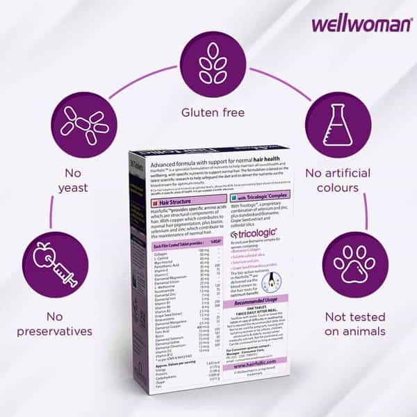 Wellwoman Hairfollic Hair Supplement Tablet With Wellman 30 Tablet Free