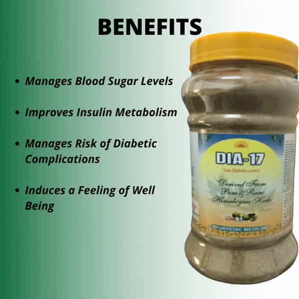 Hass Dia-17|Control Your Blood Sugar Level Naturally With Ayurvedic Medicine|For Diabetes (480 Gm)