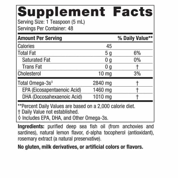 Nordic Naturals Ultimate Omega 3 Fatty Acids Liquid Fish Oil For Men & Women 2840 Mg Epa & Dha 8 Oz