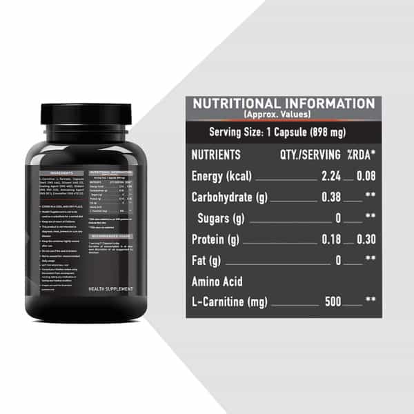 Muscleblaze L-Carnitine L-Tartrate 120 Capsules