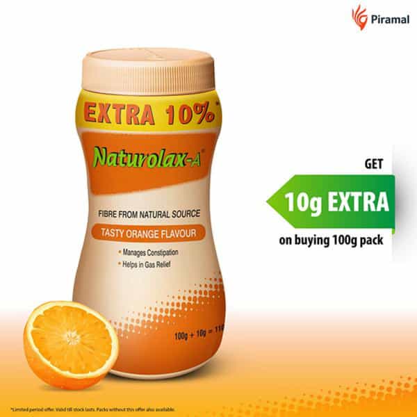 Naturolax A Tasty Orange Flavour Powder For Constipation With 10% Extra-110Gm
