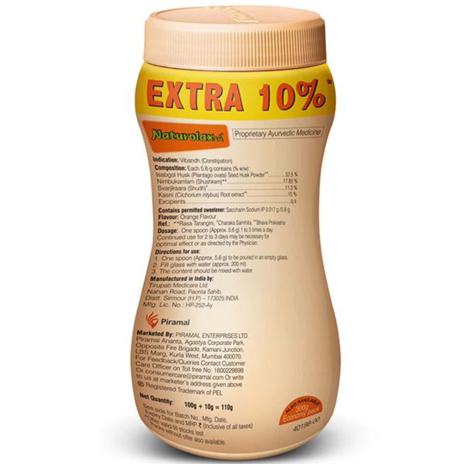 Buy NATUROLAX A TASTY ORANGE FLAVOUR POWDER FOR CONSTIPATION WITH 10