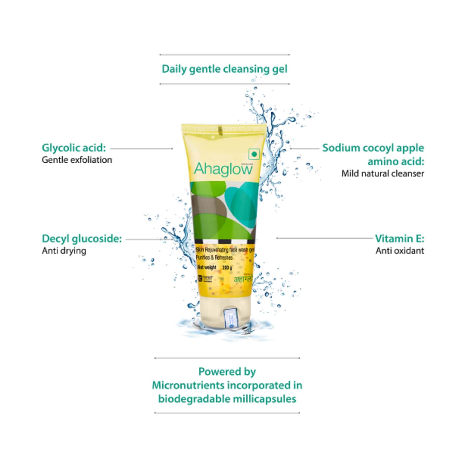 Buy AHAGLOW ADVANCED TUBE OF 200GM FACE WASH GEL Online & Get Upto 60 OFF at PharmEasy