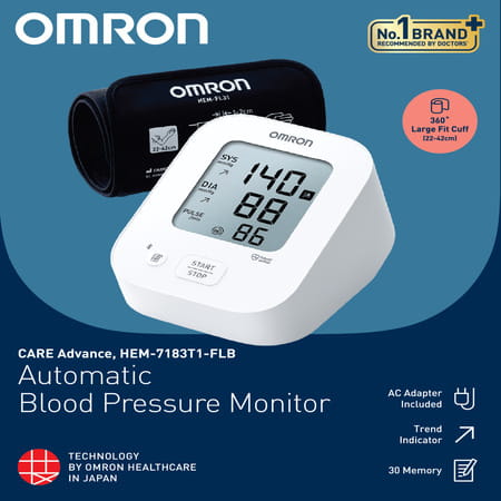 Omron Hem-7183t1- Flb Automatic Blood Pressure Monitor 1 Nos
