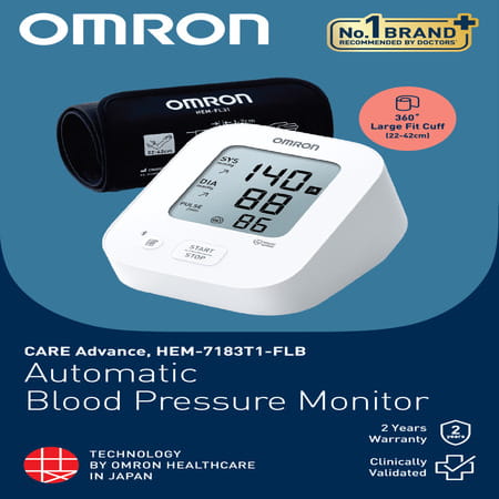 Omron Hem-7183T1- Flb Automatic Blood Pressure Monitor 1 Nos