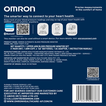 Omron Hem-7183T1- Flb Automatic Blood Pressure Monitor 1 Nos