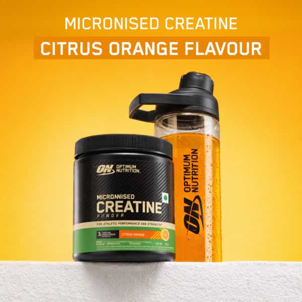 Optimum Nutrition (On) Micronized Creatine Powder Citrus Orange Jar 250 Gram