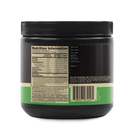 Optimum Nutrition (On) Micronized Creatine Powder Citrus Orange Jar 250 Gram
