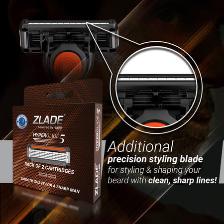 Zlade Hyperglide5 Men's Razor Cartridges - Pack Of 2